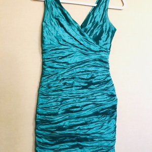 Nicole Miller Gold Label Metallic Ruched Silk Dress - Size 6